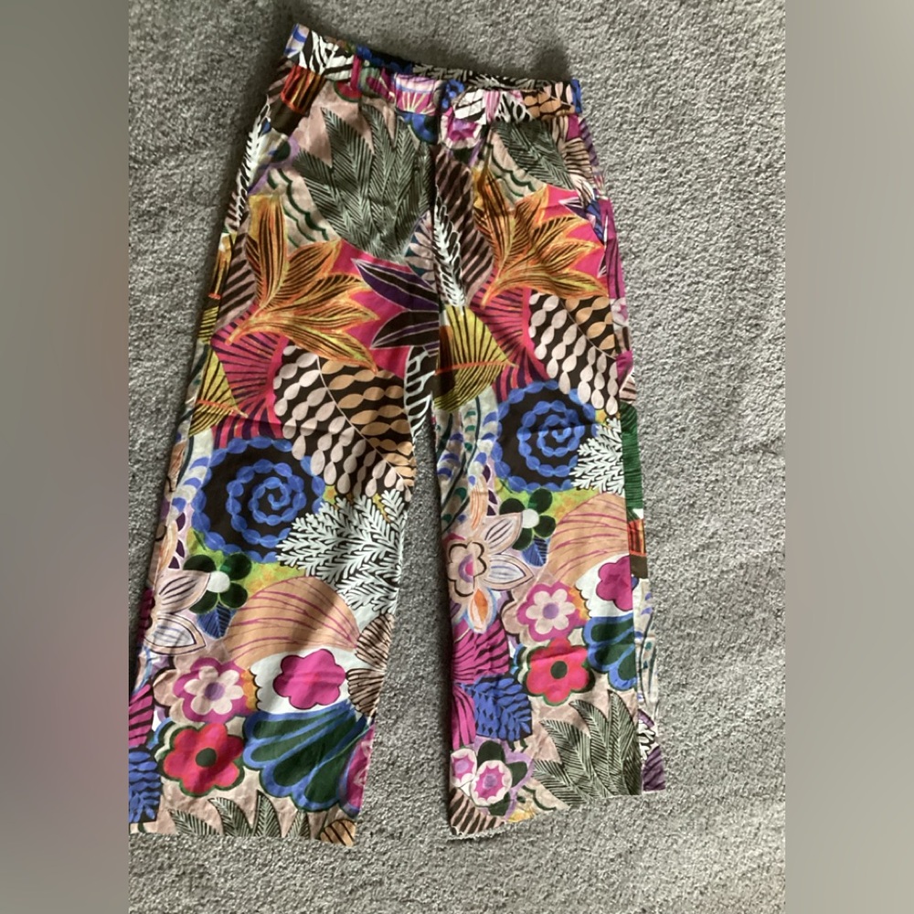 Fifteen Twenty floral print wide leg crop pants